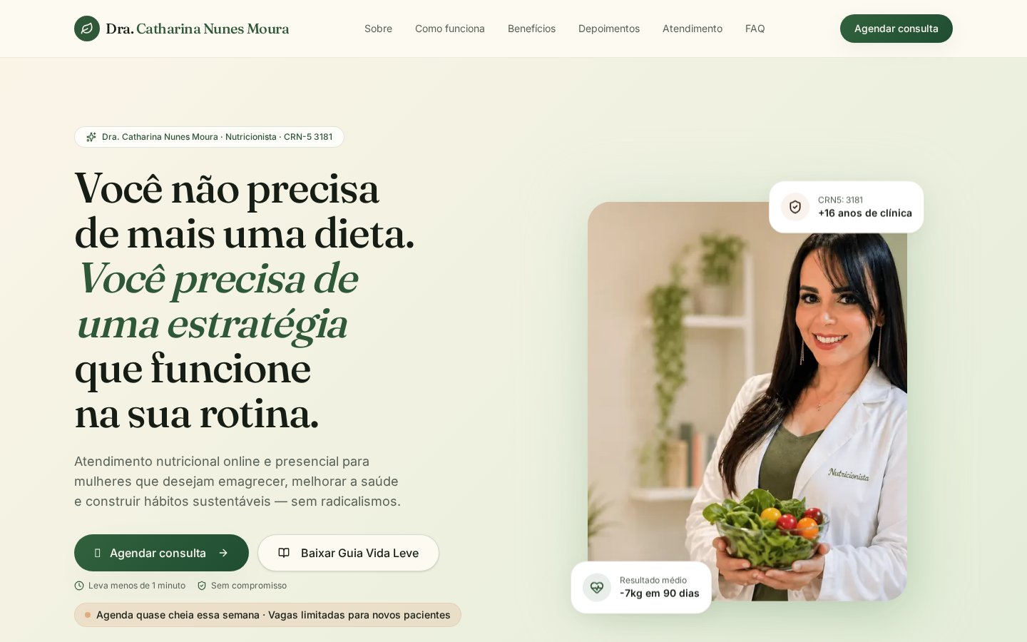 Dra. Catharina Moura — projeto desenvolvido